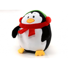 Χριστουγεννιάτικος Λούτρινος Πιγκουίνος με Κασκόλ (20cm)